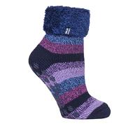HEAT HOLDERS - Ladies Extra Soft Fluffy Non Slip Thermal Low Cut Ankle Slipper Lounge Bed Socks with Grips