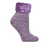 HEAT HOLDERS - Ladies Extra Soft Fluffy Non Slip Thermal Low Cut Ankle Slipper Lounge Bed Socks with Grips