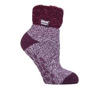 HEAT HOLDERS - Ladies Extra Soft Fluffy Non Slip Thermal Low Cut Ankle Slipper Lounge Bed Socks with Grips