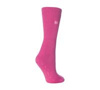 Heat Holders Ladies Extra Warm Fluffy Non Slip Thermal Slipper Socks - 4-8 UK - Candy Pink