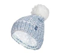 Heat Holders Ladies Fleece Lined Cuffed Thermal Winter Bobble Hat with Pom Pom - One Size - Denim
