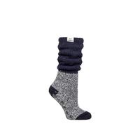 HEAT HOLDERS Ladies Lounge Cosy Slouch Socks Pack of 1 (Hydra Navy/Ivory, 4-8)
