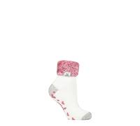 Heat Holders Women's Lounge Socks - Cream and Daisy