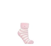 HEAT HOLDERS Ladies Lounge Feather Turn Over Cuff Socks with Grips 1 Pair | Cosy, Warm Slipper Socks, Soft, Non-Slip Gripper, Gift Idea