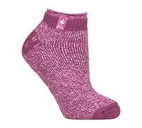 HEAT HOLDERS - Ladies Low Cut Ankle Slipper Socks with Non Slip Rubber Sole (4-7, Muted Pink (Pisa))