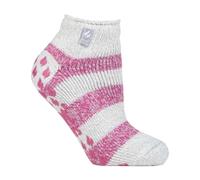 HEAT HOLDERS - Ladies Low Cut Ankle Slipper Socks with Non Slip Rubber Sole | Floor Traction | Night Time Footwear | Cold Weather Essential | Low Profile Shoe Layer | Home Lounging