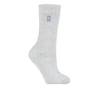 HEAT HOLDERS - Ladies Patterened Warm Winter Fleck Striped Twist Thermal Socks in 10 colours, size 4-8 UK 37-42 eur (Silver Grey)