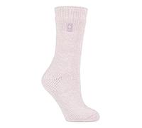 HEAT HOLDERS - Ladies Patterened Warm Winter Fleck Striped Twist Thermal Socks in 10 colours, size 4-8 UK 37-42 eur (Dusted Pink)