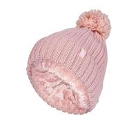 Heat Holders Ladies Ribbed Cuffed Thermal Insulated Winter Pom Pom Bobble Hat - One Size - Coral