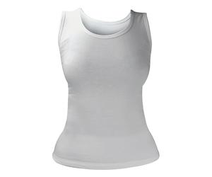 HEAT HOLDERS Ladies Sleeveless Cotton Seamless Thermal Underwear Long Top (White, Medium)