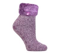 Heat Holders - Ladies Soft Fluffy Thermal Low Cut Lounge Bed Slipper Socks