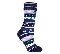 HEAT HOLDERS LADIES SOUL WARMING DUAL LAYER SLIPPER SOCKS 4-8 UK 37-42 EUR (NAVY/PURPLE Soul Warming, 4-8 UK 37-42 EUR)
