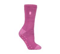 Heat Holders Ladies Striped Non Skid Thermal Slipper Socks with Grips - Pink (Juniper) - 4-8 UK