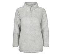 HEAT HOLDERS - Ladies Teddy Bear Thermal Fleece 1/4 Zip Top Warm Cosy Soft Winter Loungewear Jumper (UK, Alpha, M, Regular, Regular, Grey)