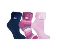 Heat Holders Womens Fluffy Slipper Bed Socks with Grips
