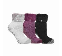 Heat Holders Womens Thermal Non-Slip Bed Socks 3-Pack - - Size: M