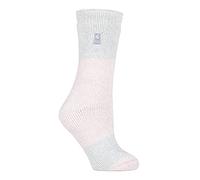 HEAT HOLDERS - Ladies Thermal Socks for Winter | Outdoor & Indoor Socks | Cuddly & Fluffy | Gifts for Women (4-7, Dusted Pink/Silver (Catania))