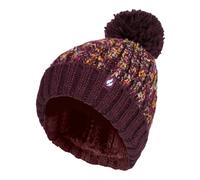 Heat Holders Ladies Thermal Winter Bobble Hat with Large Pom Pom - One Size - Wine