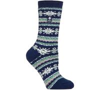 HEAT HOLDERS SOCKSHOP Ladies Socks - Nordic Soul Warming Warm Cosy Thermal Socks 1 Pair Size 4-8 Nordic Indigo/Rose Blush