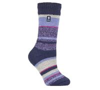 HEAT HOLDERS Ladies Thermal Winter Warm Original Twist Stripe Socks (Provence Indigo Night)
