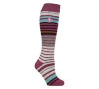 HEAT HOLDERS - Ladies Thick Extra Long Striped 2.3 TOG Winter Thermal Knee High Ski Socks