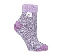 HEAT HOLDERS - Ladies Thick Soft Cute Fleece Lined Low Cut Ankle Winter Thermal Sleep Socks