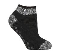 Heat Holders Ladies Thick Warm 2.3 Tog Thermal Low Cut Ankle Slipper Socks - 4-8 UK - Black (Pisa)