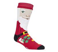 HEAT HOLDERS - Ladies Thick Warm Novelty Thermal Winter Christmas Non Slip Slipper Socks with Grips (4-8 uk, Santa)