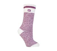Heat Holders Ladies Twist Patterned Thick Winter Warm Thermal Socks - 4-8 UK - Berry Block Twist