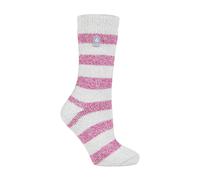 Heat Holders Ladies Twist Patterned Thick Winter Warm Thermal Socks - 4-8 UK - Light Grey/Berry (Tuscuny)