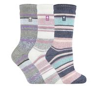 Heat Holders Womens - 3 Pack Multipack Ladies Insulated Thermal Socks for Winter - Palma - Multicolour - Size UK 4-8
