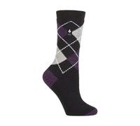 Heat Holders Ladies Ultra Lite Extra Thin 1.0 TOG Casual Thermal Socks (Multipack Options) - 4-8 UK - Black/ Purple (Valletta) - 1 Pack