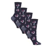 Heat Holders Ladies Ultra Lite Extra Thin 1.0 TOG Casual Thermal Socks (Multipack Options) - 4-8 UK - Navy (Murcia) - 4 Pack