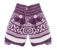 HEAT HOLDERS - Ladies Warm Fairisle Patterned Thermal Fingerless Winter Mittens Converter Gloves (One Size, Rose (Stockholm))