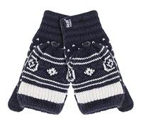 HEAT HOLDERS - Ladies Warm Fairisle Patterned Thermal Fingerless Winter Mittens Converter Gloves (One Size, Navy (Stockholm))