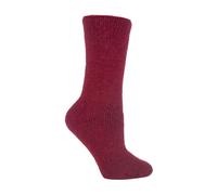 HEAT HOLDERS - Ladies Thick Winter Warm 2.7 TOG Short Cosy Thermal Wool Rich Socks (4-8 uk, Cherry (S.Wool))
