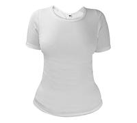 HEAT HOLDERS - Ladies Winter Warm Cotton Thermal Underwear Short Sleeve T Shirt Vest (16-18, White)