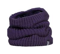 Heat Holders Ladies Winter Warm Fleece Lined Chunky Knit Thermal Neck Warmer - One Size - Purple