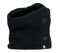 HEAT HOLDERS - Ladies/Womens Fleece Thermal Neck Warmer Scarf Snood with Button (One Size, Black)
