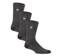 HEAT HOLDERS Lite - 3 Pair Multipack Mens Insulated Thermal Socks for Winter | Thin & Warm Socks for Dress Socks (6-11, Charcoal)