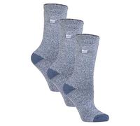HEAT HOLDERS Lite - 3 Pair Multipack Womens Thermal Socks for Winter | Thin & Warm Socks for Dress Socks (4-8, Denim)