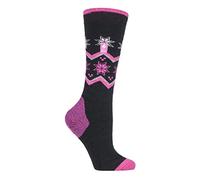 Heat Holders Womens LITE - Mens Thermal Ultra Thin Funky Ski Socks - Black & Silver - Size UK 4-6.5