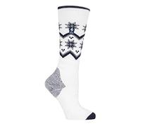 HEAT HOLDERS LITE - Ladies Thermal Ultra Thin Funky Ski Socks - Knee High Length with Padded Heel & Toe (4-8 UK, Cream Fairisle)