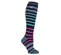 HEAT HOLDERS Lite - Ladies Thin Extra Long Knee High 1.6 TOG Patterned Winter Warm Thermal Socks (4-8 UK, Broughton)