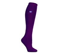 HEAT HOLDERS Lite - Ladies Thin Extra Long Knee High 1.6 TOG Patterned Winter Warm Thermal Socks (4-8 UK, Purple)
