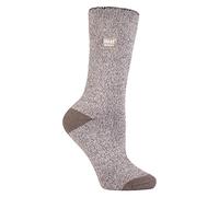 HEAT HOLDERS Lite - Ladies Thin Winter Thermal Socks in 10+ colours 4-8 UK (4-8, Brown/Cream)