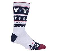 Heat Holders LITE - Mens & Ladies Novelty Thin Extra Warm Thermal Christmas Socks for Gift (6-11 UK, Stag)