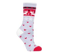 Heat Holders Womens LITE - Mens & Ladies Novelty Thermal Christmas Socks - Brown Nylon - Size UK 4-6.5