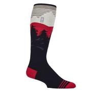 HEAT HOLDERS LITE - Mens Thermal Ultra Thin Funky Ski Socks - Knee High Length with Padded Heel & Toe (UK, Alpha, One Size, Regular, Regular, Black/Red)