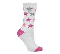 HEAT HOLDERS Lite - Womens Insulated Thermal Socks | Multiple Designs Including Argyle Stripes Hearts Stars | Warm Socks for Winter (4-7, Silver Grey (Nice))